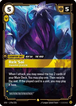 Rek'Sai - Swarm Queen (Alternate Art) (170a/221) - Spiritforged Foil-1