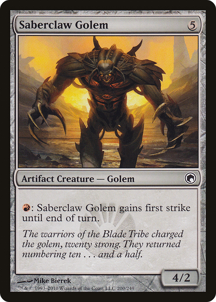 Saberclaw Golem [Scars of Mirrodin]-1