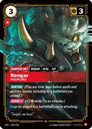 Rengar - Pouncing (025/221) - Spiritforged Foil-1