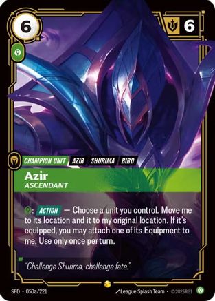 Azir - Ascendant (Alternate Art) (050a/221) - Spiritforged Foil-1