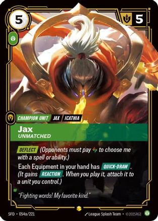 Jax - Unmatched (Alternate Art) (054a/221) - Spiritforged Foil-1