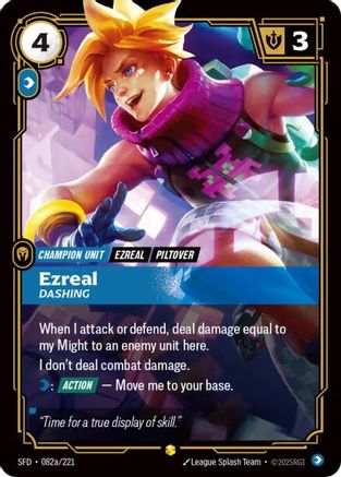 Ezreal - Dashing (Alternate Art) (082a/221) - Spiritforged Foil-1