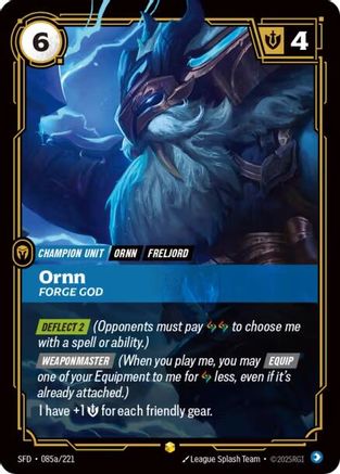 Ornn - Forge God (Alternate Art) (085a/221) - Spiritforged Foil-1