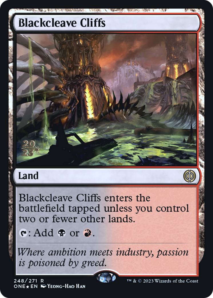 Blackcleave Cliffs [Phyrexia: All Will Be One Prerelease Promos]-1