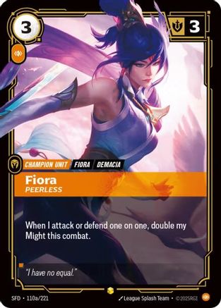 Fiora - Peerless (Alternate Art) (110a/221) - Spiritforged Foil-1