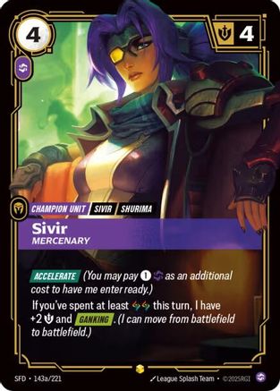 Sivir - Mercenary (Alternate Art) (143a/221) - Spiritforged Foil-1