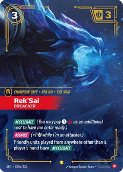 Rek'Sai - Breacher (Alternate Art) (029a/221) - Spiritforged Foil-1