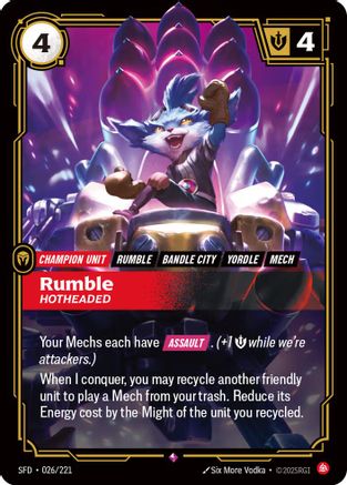 Rumble - Hotheaded (026/221) - Spiritforged Foil-1