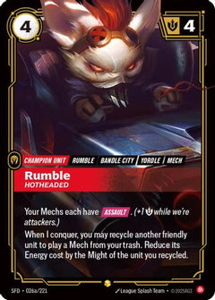 Rumble - Hotheaded (Alternate Art) (026a/221) - Spiritforged Foil-1