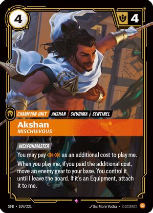 Akshan - Mischievous (109/221) - Spiritforged Foil-1