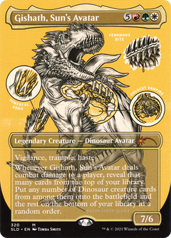 Gishath, Sun's Avatar (SLD-320) - Secret Lair Drop (Borderless) Etched Foil-1