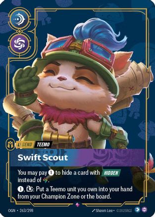 Teemo - Swift Scout (Metal) (263/298) - Riftbound Organized Play Promotional Cards Foil-1