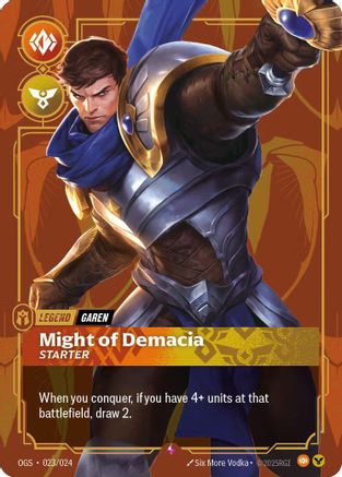 Garen - Might of Demacia (Metal) (023/024) - Riftbound Organized Play Promotional Cards Foil-1