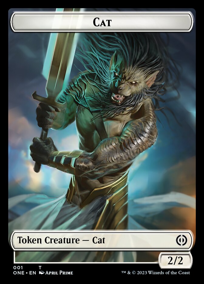 Phyrexian Mite (011) // Cat Double-Sided Token [Phyrexia: All Will Be One Tokens]-2