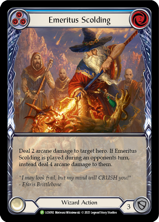 Emeritus Scolding (Blue Extended Art) [LGS092] (Promo)  Rainbow Foil-1