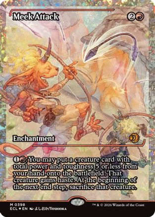 Meek Attack (398) (Showcase) (Fracture Foil) [Lorwyn Eclipsed]-1