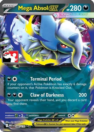 Mega Absol ex 086/132  - Holofoil Prize Pack Series Cards - Double Rare-1