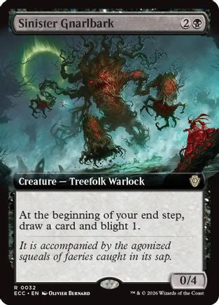 Sinister Gnarlbark (Extended Art) [Lorwyn Eclipsed Commander]-1