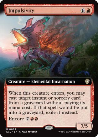 Impulsivity (Extended Art) [Lorwyn Eclipsed Commander]-1