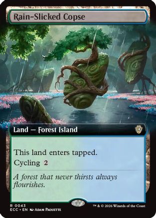 Rain-Slicked Copse (Extended Art) (ECC-043) - Commander: Lorwyn Eclipsed-1