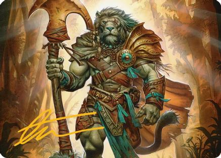 Ajani, Outland Chaperone Art Card (Gold-Stamped Signature) (ASECL-028) - Art Series: Lorwyn Eclipsed-1