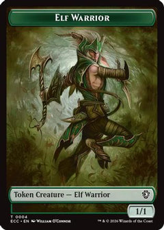 Elf Warrior (0004) // Plant (0005) Double-Sided Token (ECC-4 // 5) - Commander: Lorwyn Eclipsed Foil-1