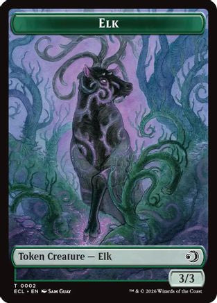 Elk // Emblem - Oko, Shadowmoor Scion Double-Sided Token (ECL-2 // 12) - Lorwyn Eclipsed-1