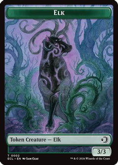 Elk // Emblem - Oko, Shadowmoor Scion Double-Sided Token (ECL-2 // 12) - Lorwyn Eclipsed-1