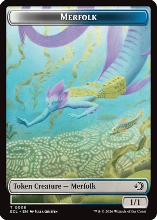 Merfolk // Worm Double-Sided Token (ECL-8 // 9) - Lorwyn Eclipsed-1