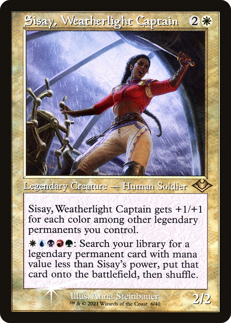 Sisay, Weatherlight Captain (Retro Frame) (MH1-006) - Modern Horizons 1 Timeshifts Etched Foil-1