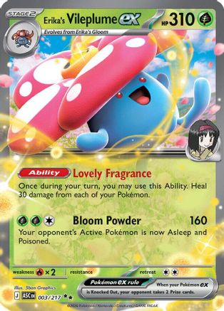 Erika's Vileplume ex 003  - Holofoil ME Ascended Heroes - Double Rare-1