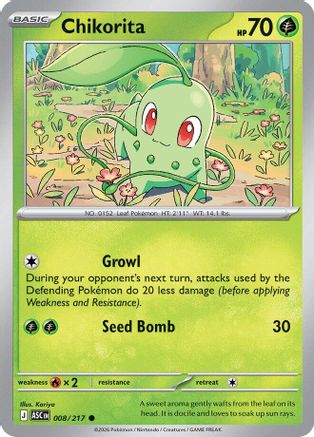 Chikorita 008  - Reverse Holofoil ME Ascended Heroes - Common-1