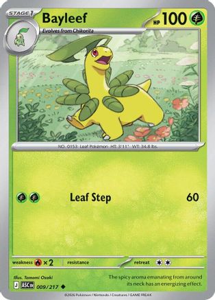 Bayleef 009  - Reverse Holofoil ME Ascended Heroes - Uncommon-1