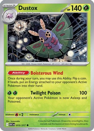Dustox 015/217  - Reverse Holofoil ME Ascended Heroes - Uncommon-1