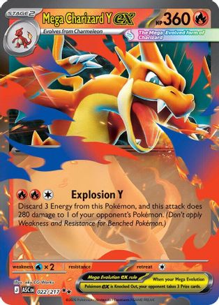 Mega Charizard Y ex 022/217  - Holofoil ME Ascended Heroes - Double Rare-1