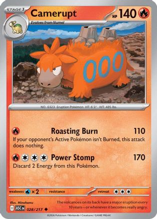 Camerupt 028  - Reverse Holofoil ME Ascended Heroes - Uncommon-1