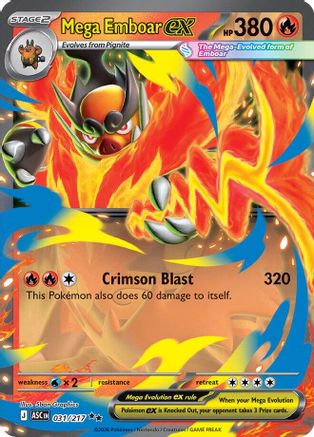 Mega Emboar ex 031/217  - Holofoil ME Ascended Heroes - Double Rare-1