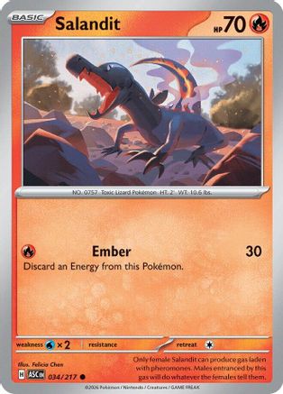 Salandit 034  - Reverse Holofoil ME Ascended Heroes - Common-1