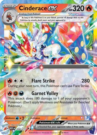Cinderace ex 038  - Holofoil ME Ascended Heroes - Double Rare-1