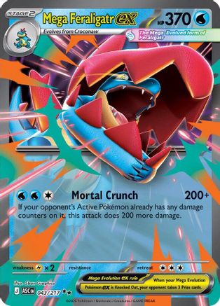 Mega Feraligatr ex 043/217  - Holofoil ME Ascended Heroes - Double Rare-1