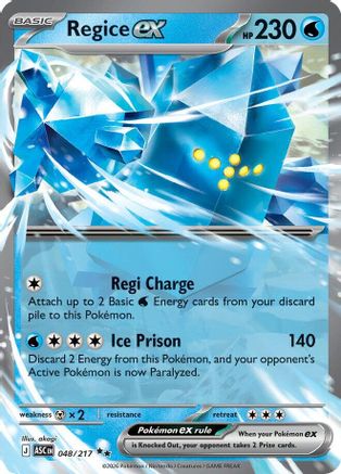 Regice ex 048  - Holofoil ME Ascended Heroes - Double Rare-1