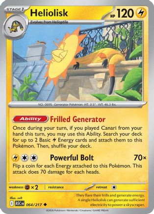 Heliolisk 064/217  - Reverse Holofoil ME Ascended Heroes - Uncommon-1