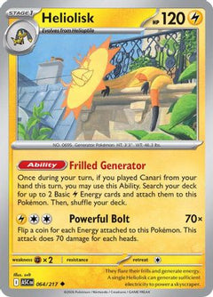 Heliolisk 064/217  - Reverse Holofoil ME Ascended Heroes - Uncommon-1