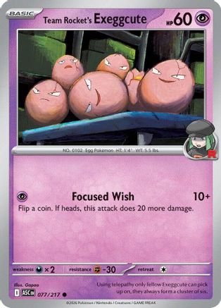 Team Rocket's  exeggcute 077  - Reverse Holofoil ME Ascended Heroes - Common-1