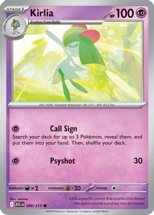 Kirlia 088  - Reverse Holofoil ME Ascended Heroes - Common-1