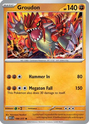 Groudon 108  - Reverse Holofoil ME Ascended Heroes - Rare-1