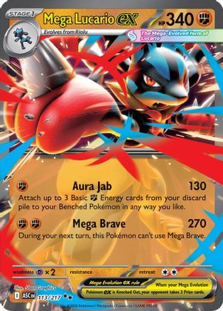 Mega Lucario ex 113  - Holofoil ME Ascended Heroes - Double Rare-1