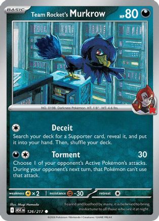 Team Rocket's Murkrow 126  - Reverse Holofoil ME Ascended Heroes - Common-1