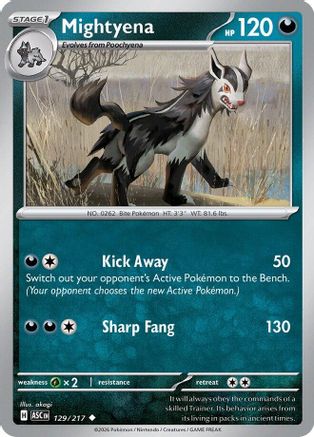 Mightyena 129/217  - Reverse Holofoil ME Ascended Heroes - Uncommon-1