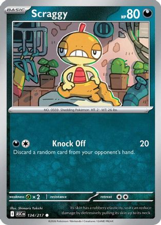 Scraggy 134  - Reverse Holofoil ME Ascended Heroes - Common-1